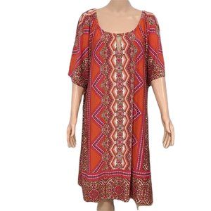 Chicos geometric patterned red dress